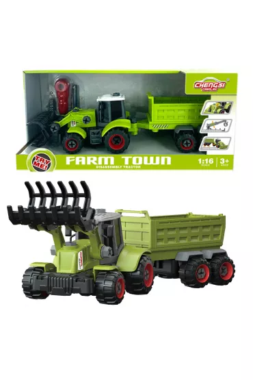 Traktor z �y�k� i przyczep� do skr�cania Askato