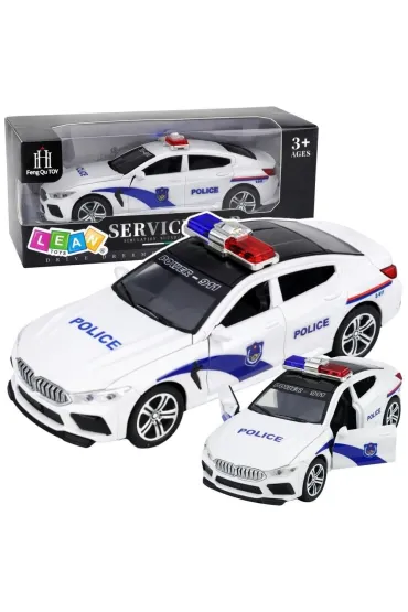 Auto policyjne �wiat�o + d�wi�k bia�e LeanToys