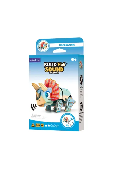 Puzzle 3D Buduj i s�uchaj Triceratops mierEdu