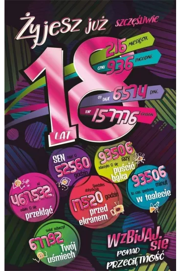 AbCard Kartka okoliczno�ciowa Urodziny 18 ST07