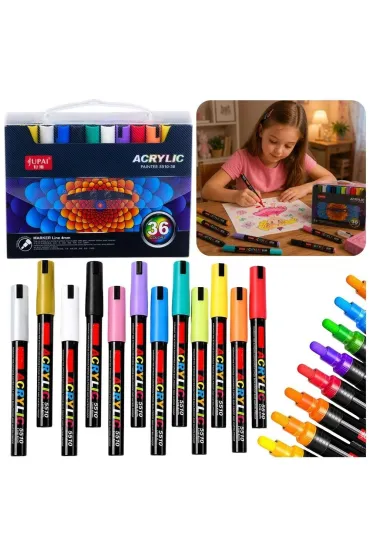 LeanToys Markery akrylowe wodoodporne 36 szt.