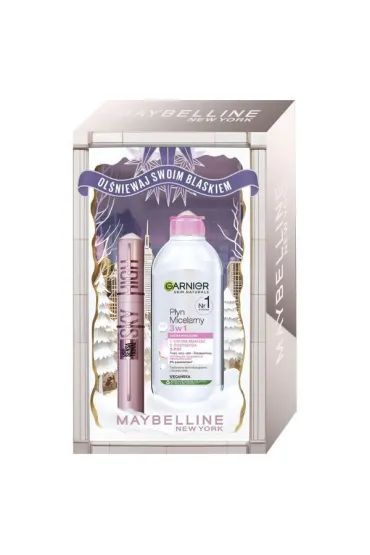 Maybelline Zestaw Lash Sensational Mascara tusz do rz�s Black + Garnier Skin Naturals p�yn micelarny 3w1 do sk�ry wra�liwej 7.2 ml + 400 ml
