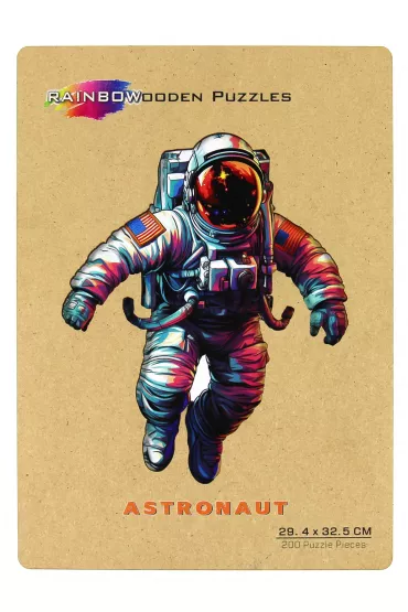Puzzle drewniane kolorowe - Astronauta Eureka 3D