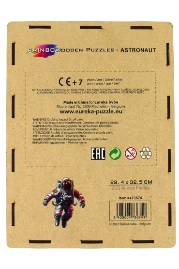 Puzzle drewniane kolorowe - Astronauta Eureka 3D