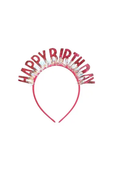 PartyDeco Opaska Happy Birthday 18x18cm r�owa