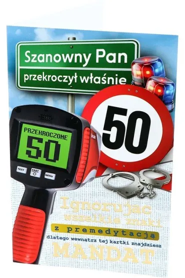 Yeku Karnet Urodziny z mandatem 50 lat