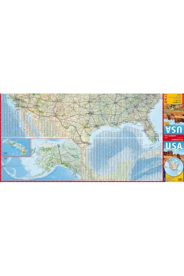 Usa laminowana mapa samochodowo-turystyczna 1:4 750 000