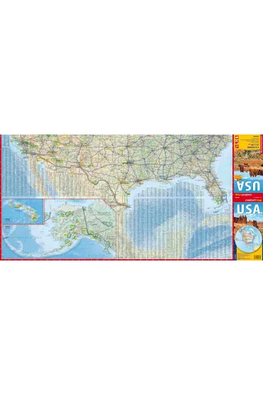 Usa laminowana mapa samochodowo-turystyczna 1:4 750 000