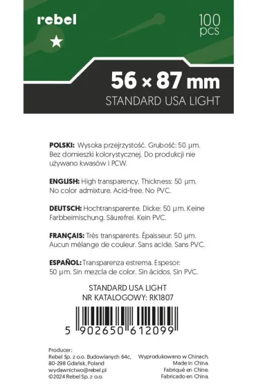 Rebel Koszulki na karty Standard USA 56 x 87 mm 100 szt.