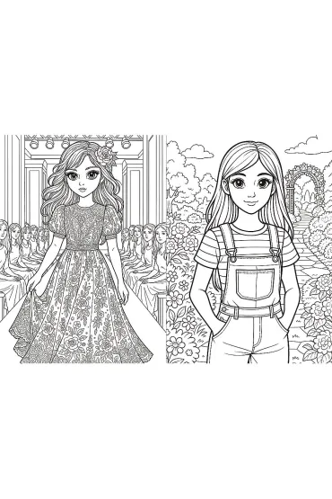 Modelki. Kolorowanka. Malbuch. Colouring book