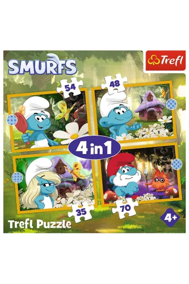 Puzzle 4w1 - �ycie w Wiosce Smerf�w (35+48+54+70 el.) Trefl