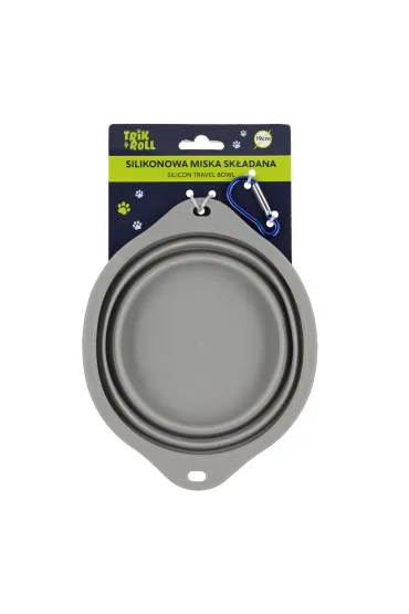 Miska dla zwierz�t silikonowa sk�adana szara 19cm TRIK&ROLL 560889