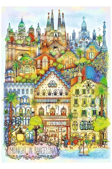Puzzle 1000 el. O p�nocy w Barcelonie Trefl