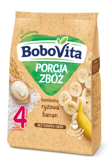 BoboVita Porcja zb� Kaszka bezmleczna ry�owa banan po 4 miesi�cu 170 g