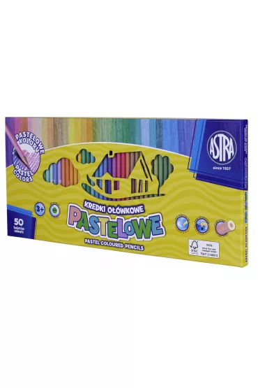 Astra Kredki o��wkowe pastelowe okr�g�e 50 szt.
