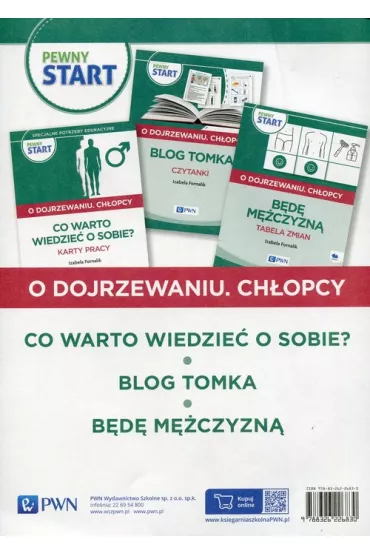 Pewny start. O dojrzewaniu. Ch�opcy: Co warto wiedzie� o sobie? Karty pracy, Bolg Tomka. Czytanki, B�d� m�czyzn�. Tabela zmian - Izabela Fornalik