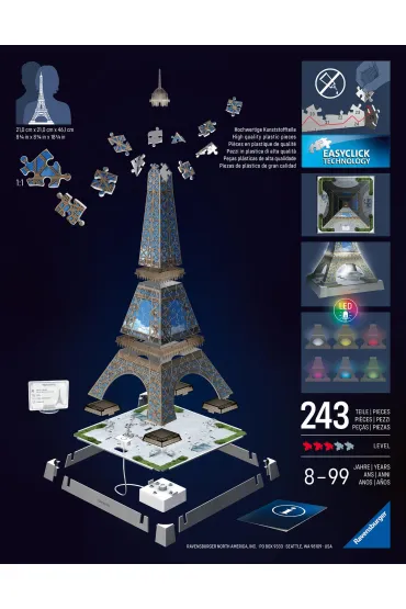 Puzzle 224 el. 3D Iconics Wie�a Eiffla Ravensburger
