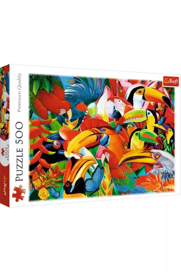 Puzzle 500 el. Kolorowe ptaki Trefl