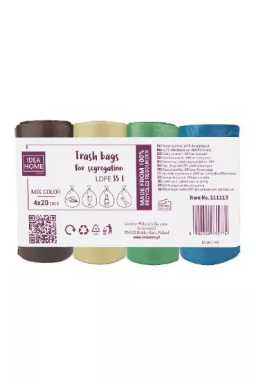 Idea Worki na �mieci do segregacji 35L mix 4 x 20 szt.