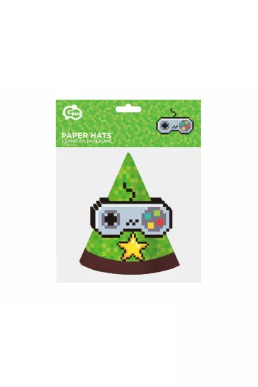 Godan Czapeczki papierowe Game On 6 szt.
