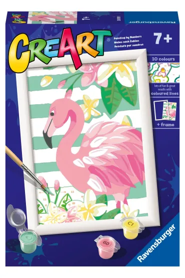 Malowanie po numerach CreArt - R�owy flaming Ravensburger
