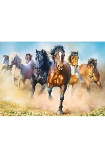 Puzzle 2000 el. Galopuj�ce stado koni Trefl