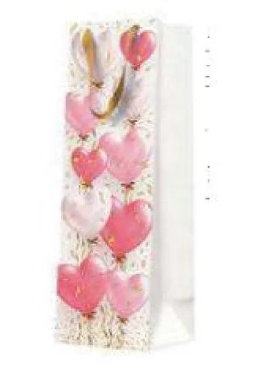 Paw Torba butelka 12x37x10cm Balloons Rose