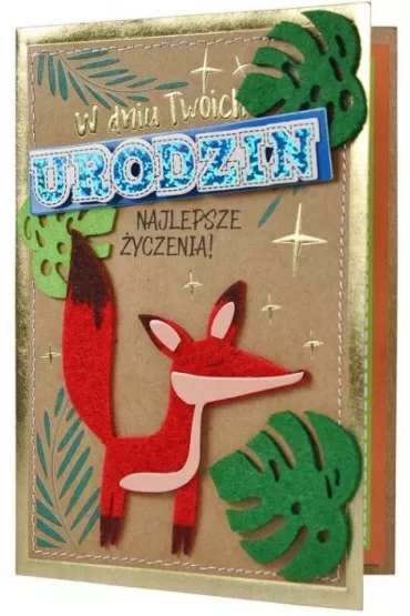 Kukartka Karnet B6 Urodziny lisek FR-017