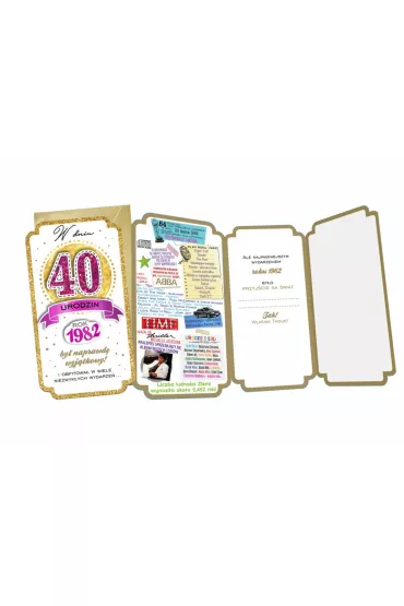 Kukartka Karnet Urodziny 40