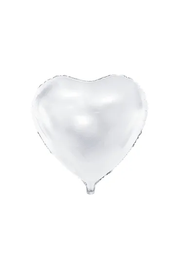 PartyDeco Balon foliowy serce bia�y 45cm