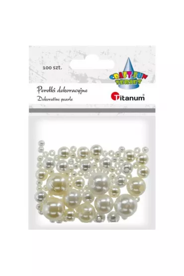 Titanum Koraliki plastikowe pere�ki per�owe bia�e 100 szt.