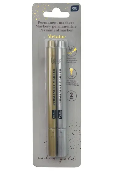 Marker permanentny OKR 2.9 Metal silver/gold Interdruk 2 szt.