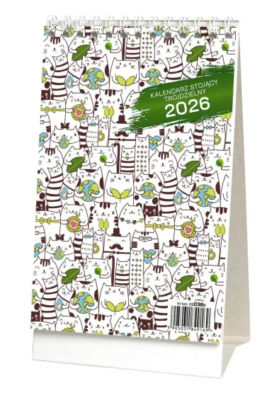 Wok� Nas Kalendarz 2026 stoj�cy tr�jdzielny koty