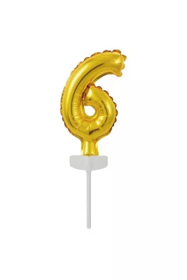 Amscan Balon foliowy mini cyfra 6 z�ota 7x12cm