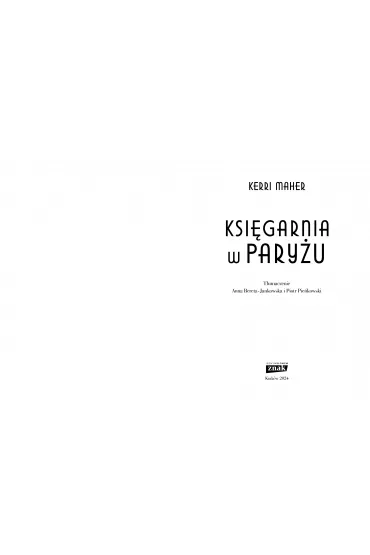Ksi�garnia w Pary�u - Kerri Maher