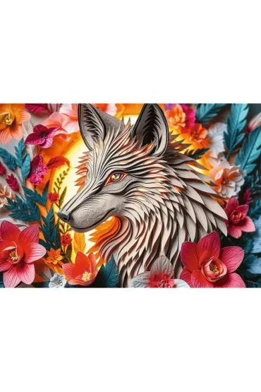 Puzzle z efektem 3D 1000 el. Paper Art: Wilk Trefl