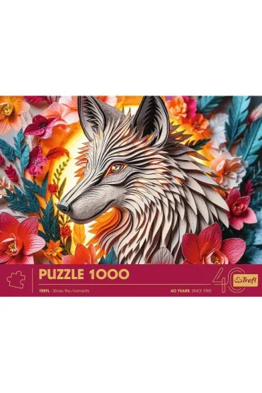 Puzzle z efektem 3D 1000 el. Paper Art: Wilk Trefl