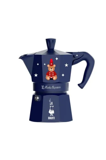 Bialetti Kawiarka Moka Express Joyful Christmas 3tz niebieska 130 ml