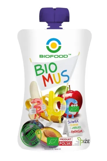 Bio Food Mus �liwkowo-bananowo-jab�kowy 90 g Bio