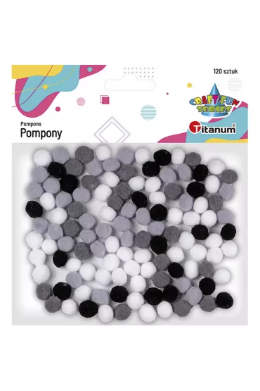 Hasta Pompony poliestrowe mix 10 mm