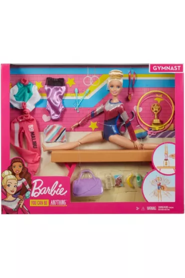 Barbie Zestaw Lalka Gimnastyczka + Akcesoria Mattel