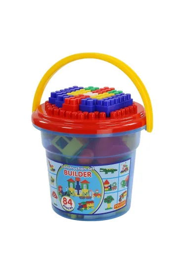 Polesie 37213 Klocki Budowniczy (84 elem. w wiaderku Maxi)
