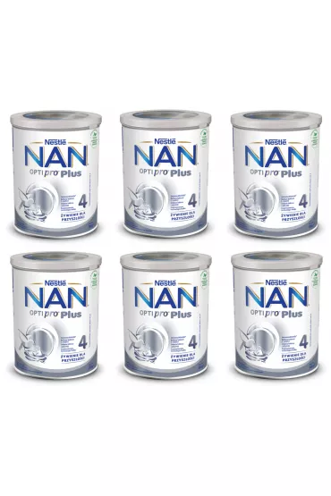 Nestle Nan Optipro Plus 4 Produkt na bazie mleka junior dla dzieci po 2. roku Zgrzewka 6 x 800 g