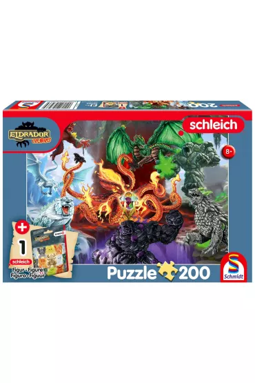 Puzzle 200 el. Straszne stworzenia + figurka Schmidt