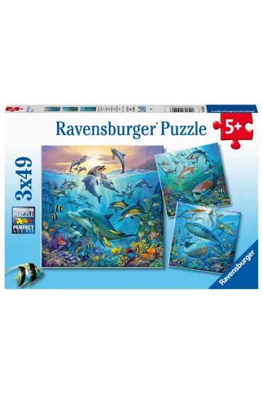 Puzzle 3x49 el. Podwodne �ycie Ravensburger