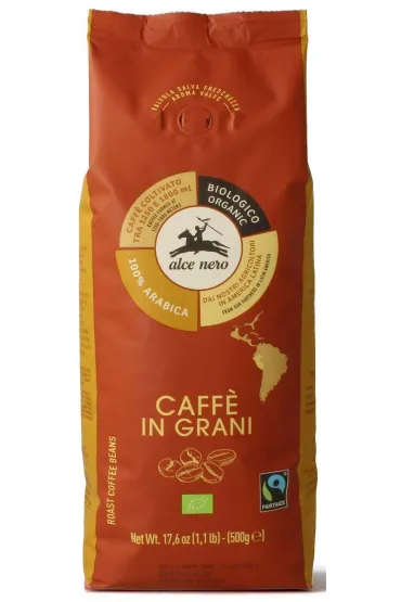 Alce Nero Kawa ziarnista arabica 100% fair trade 500 g Bio