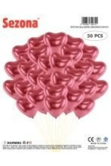Balony chromowane Serca 25cm 50 szt.