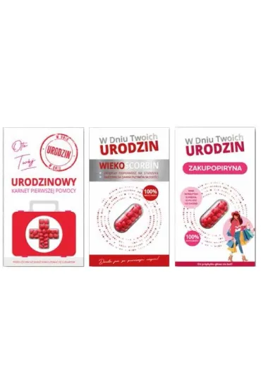 Karnet 18 Urodziny damskie, tabletki mix 2 wzor�w