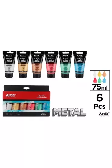 Artix Farba akrylowa metal 6x75ml