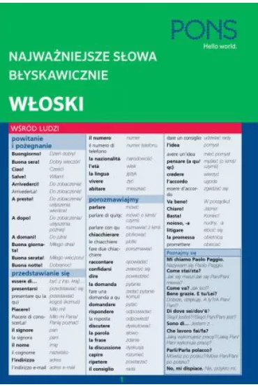 Najwa�niejsze s�owa b�yskawicznie w�oski PONS